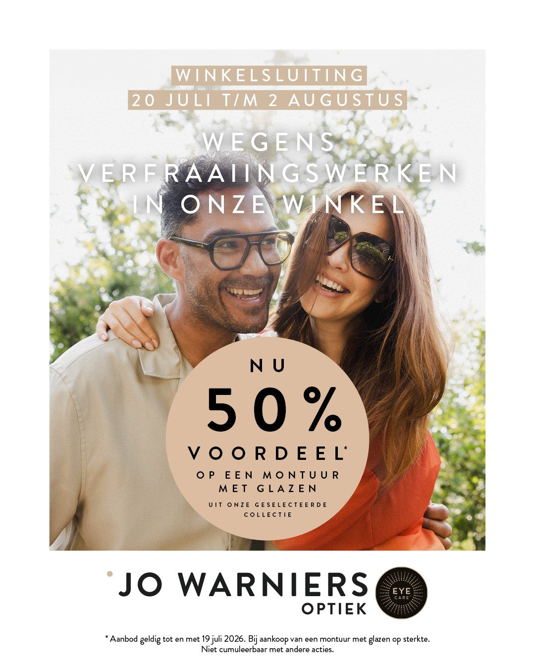 50% KORTING OP MONTUREN MET GLAZEN